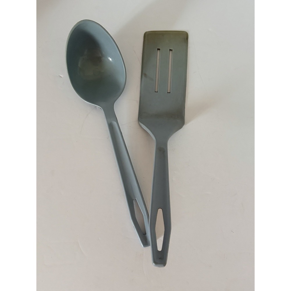 Vintage King Kraft Blue Nylon‎ Plastic 2 Slot Spatula / Spoon Heat Resistant